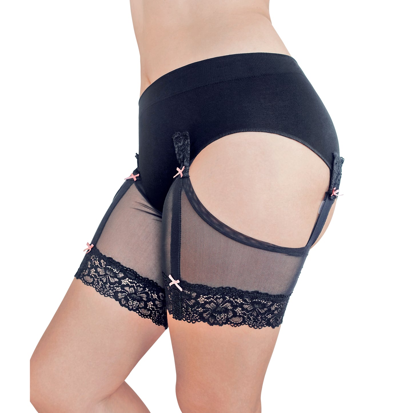 ANTI CHAFE Clip-On Thigh Bands - BLACK w.PINK BOWS